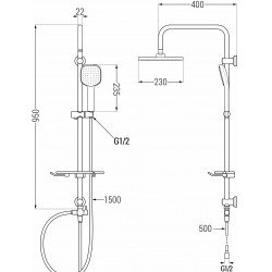 Mexen T33 Coloana  dus ,  alb/chrom - 798333393-21