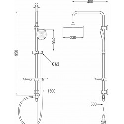 Mexen T33 Coloana  dus , chrom - 798333393-00