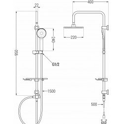 Mexen T40 Coloana  dus ,  auriu - 798404093-50