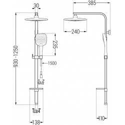 Mexen Q17 Coloana  dus ,  chrom/alb - 798171795-02