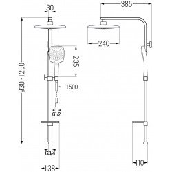 Mexen Q17 Coloana  dus ,  chrom/alb - 798171795-02