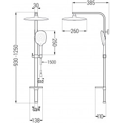 Mexen Q22 Coloana  dus , chrom - 798222295-00