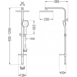 Mexen Q33 Coloana  dus , chrom - 798333395-00