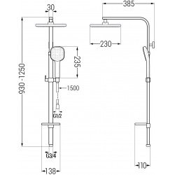 Mexen Q33 Coloana  dus ,  negru - 798333395-70
