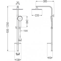 Mexen Q40 Coloana  dus , chrom - 798404095-00