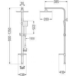 Mexen Q45 Coloana  dus ,  negru - 798454595-70