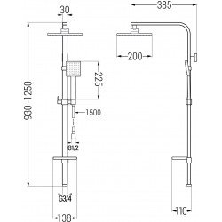 Mexen Q45 Coloana  dus ,  negru - 798454595-70