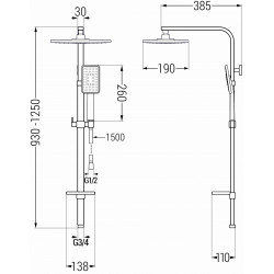 Mexen Q54 Coloana  dus ,  alb/chrom - 798545495-21