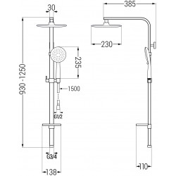 Mexen Q67 Coloana  dus ,  chrom/alb - 798676795-00