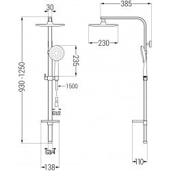 Mexen Q67 Coloana  dus ,  chrom/alb - 798676795-00