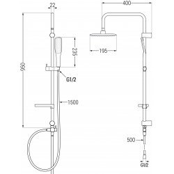 Mexen X49 Coloana  dus ,  alb /auriu - 798494991-25