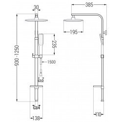 Mexen Q49 Coloana  dus ,  alb /auriu - 798494995-25