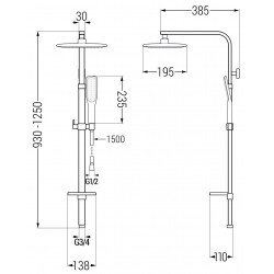Mexen Q49 Coloana  dus ,  negru/auriu - 798494995-75