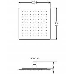 Mexen Slim  Palarie de  dus   20 x 20 cm, chrom - 79120-00