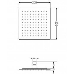 Mexen Slim  Palarie de  dus   20 x 20 cm, chrom - 79120-00