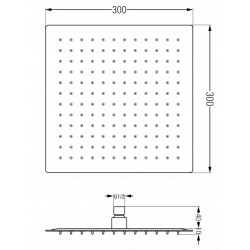 Mexen Slim  Palarie de  dus   30 x 30 cm, chrom - 79130-00