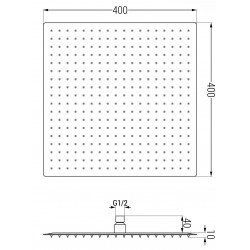 Mexen Slim  Palarie de  dus   40 x 40 cm, chrom - 79140-00