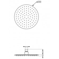 Mexen Slim  Palarie de  dus   20 cm, chrom - 79220-00