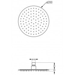 Mexen Slim  Palarie de  dus   20 cm, chrom - 79220-00