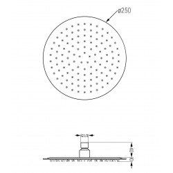 Mexen Slim  Palarie de  dus   25 cm, grafit - 79225-66