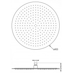 Mexen Slim  Palarie de  dus   40 cm, negru  - 79240-70