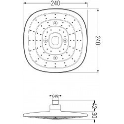 Mexen D-17  Palarie de  dus   24x24 cm, chrom - 79717-00