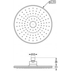 Mexen D-40  Palarie de  dus   22 cm, chrom - 79740-00
