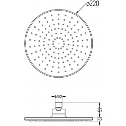 Mexen D-40  Palarie de  dus   22 cm,  rose auriu  - 79740-60