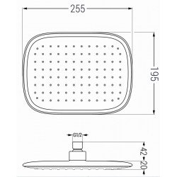 Mexen D-49  Palarie de  dus   25x29 cm, negru /auriu - 79749-75