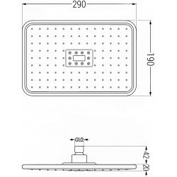 Mexen D-54  Palarie de  dus   29x19 cm, alb/chrom  - 79754-21