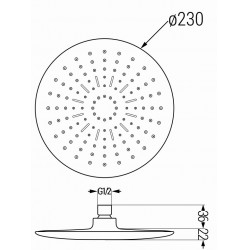 Mexen D-67  Palarie de  dus   22 cm, negru  - 79767-70