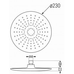 Mexen D-67  Palarie de  dus   22 cm, negru  - 79767-70