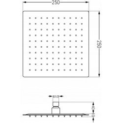 Mexen Slim  Palarie de  dus   25 x 25 cm cu brat , auriu  - 79125112-50