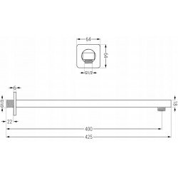 Mexen Slim  Palarie de  dus   30 cm cu brat , grafit - 79230211-66