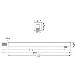 Mexen  brat de  dus    40 cm chrom - 79111-00
