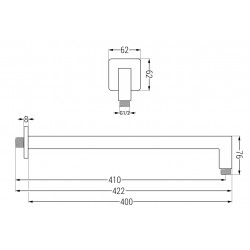 Mexen  brat de  dus    40 cm chrom - 79114-00