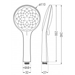Mexen R-74 Para  dus   3- funcional, chrom/alb  - 79574-00