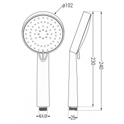 Mexen R-75 Para  dus   3- funcional, chrom - 79575-00