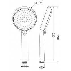 Mexen R-75 Para  dus   3- funcional, chrom/alb  - 79575-02