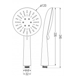 Mexen R-67 Para  dus   3- funcional, chrom/alb  - 79567-00