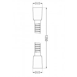 Mexen  furtun  dus   125 cm,  auriu  - 79435-50