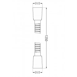 Mexen  furtun  dus   125 cm,  negru - 79435-70