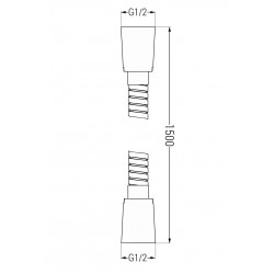 Mexen  furtun  dus   150 cm, rose auriu - 79460-60
