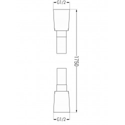 Mexen  furtun  dus   175 cm, chrom - 79475-00