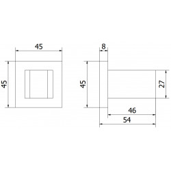 Mexen Cube suport canula  dus  , chrom - 79350-00