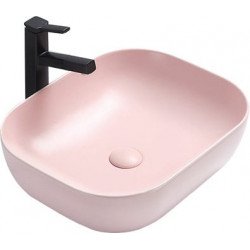 Mexen Rosa  Lavoar pe blat  50 x 40 cm, roz  mat - 21095044 Lavoar pe blat fara gaura beterie 467680 Mexen
