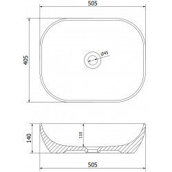 Mexen Rosa  Lavoar pe blat  50 x 40 cm,  verde  mat - 21095047