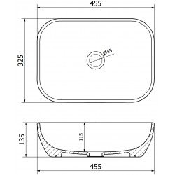 Mexen Rita  Lavoar pe blat  45 x 32 cm, roz  mat - 21084544