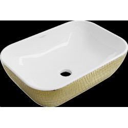 Mexen Rita  Lavoar pe blat  45 x 32 cm, alb/auriu  - 21084554 Lavoar pe blat fara gaura beterie 467680 Mexen