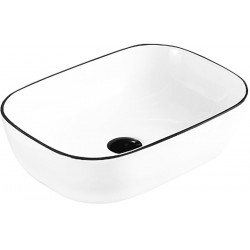 Mexen Rita  Lavoar pe blat  45 x 32 cm, alb/ negru - 21084507 Lavoar pe blat fara gaura beterie 467680 Mexen